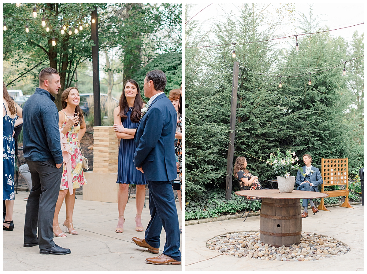 Cocktail hour at Brookshire event venue in Columbus, Ohio photographed by Ashleigh Grzybowski an Ohio Wedding Photographer