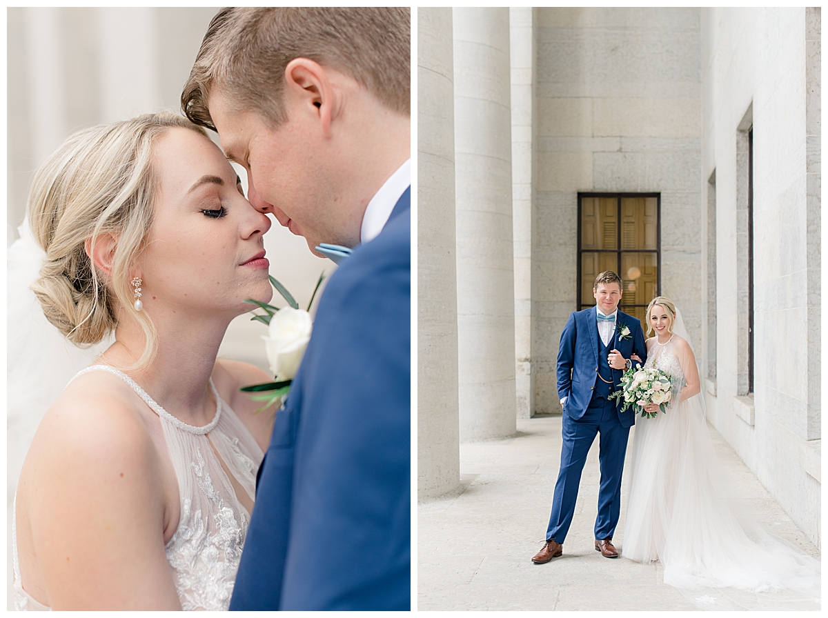 Wedding Portraits at Ohio State House taken by ohio wedding photographer ashleigh grzybowski