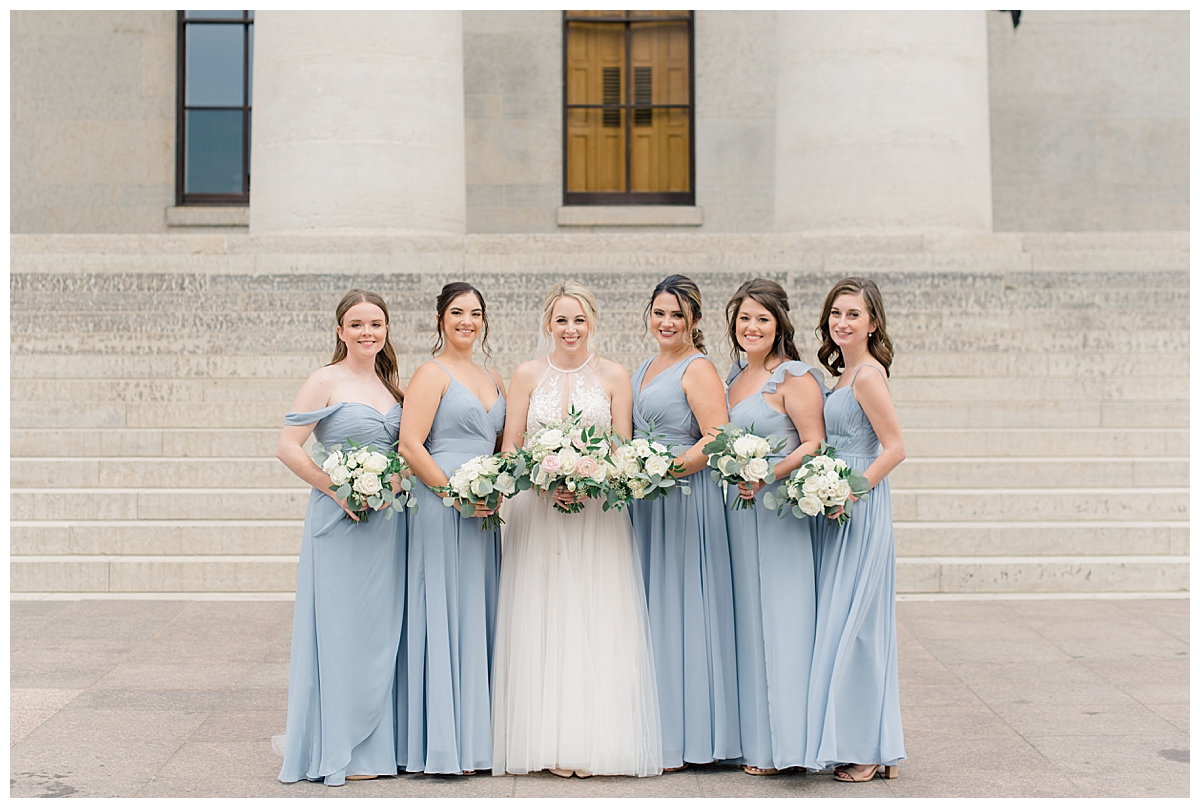 Wedding Party Portraits at Ohio State House