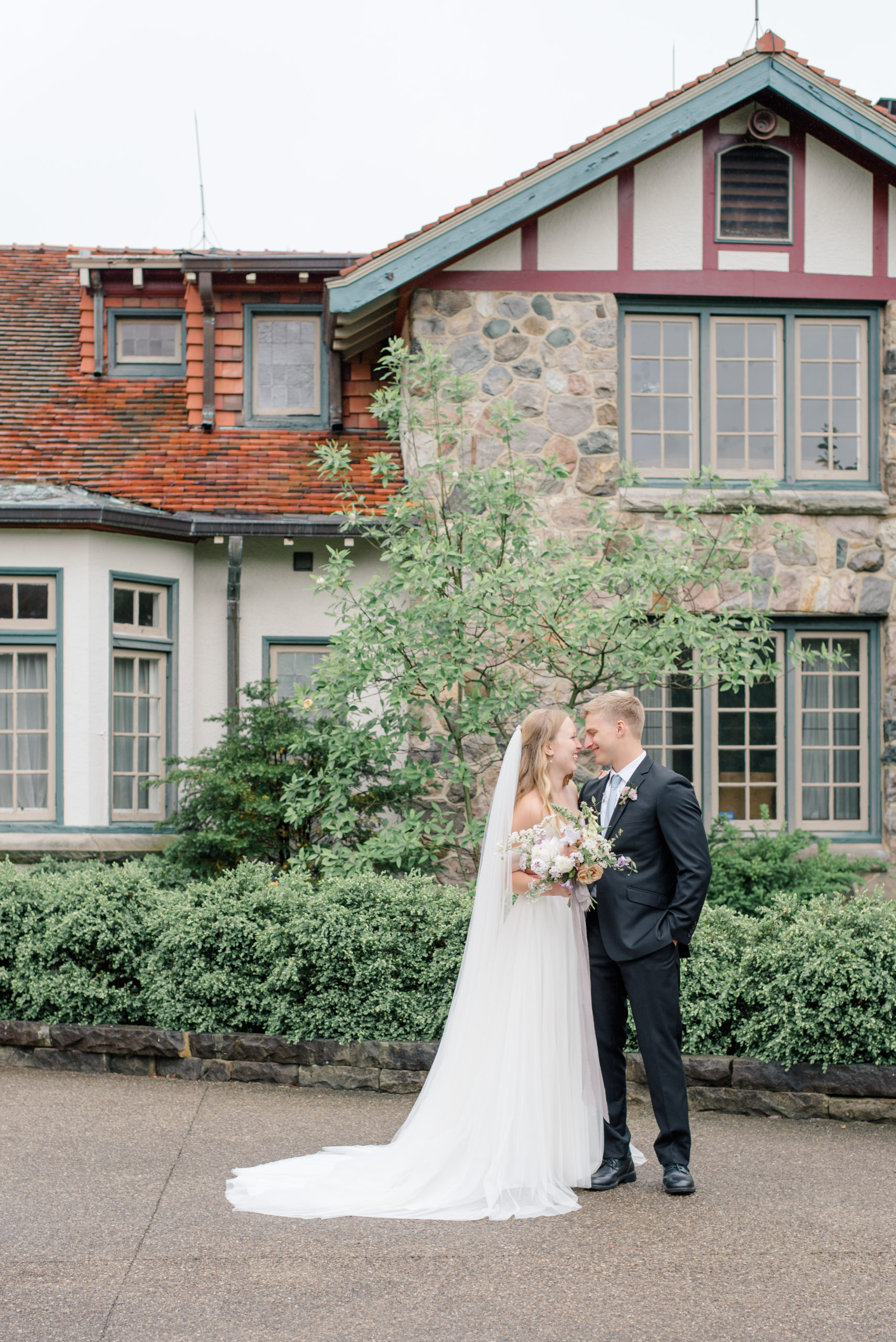 Bride and Groom at the Beverly Mansion in Columbus, Ohio taken by Ohio Wedding Photographer Ashleigh Grzybowski