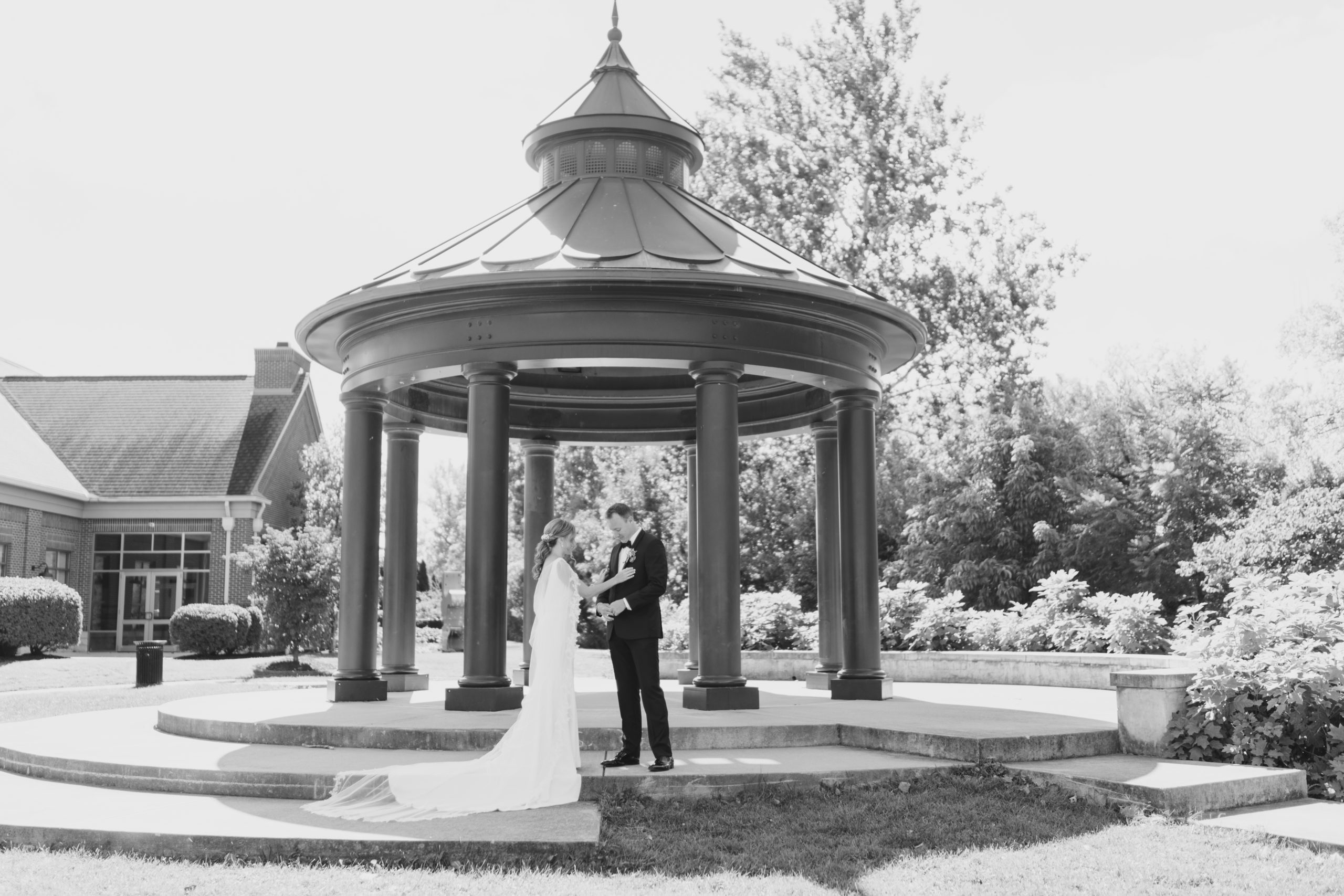 Bride and Groom first look in Columbus, Ohio taken by Ohio Wedding Photographer Ashleigh Grzybowski