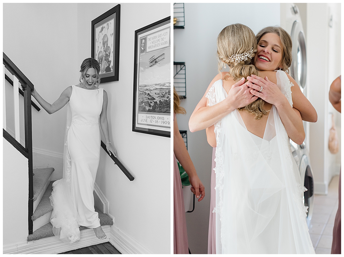 Bridesmaids first look taken by Ohio wedding photographer Ashleigh Grzybowski