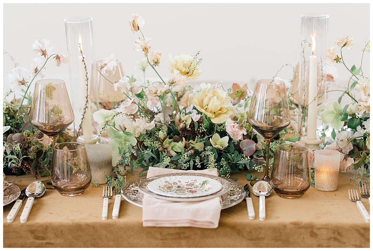 Wedding designed by Audburn and Ivory Creative with florals by Stem Floral Studio in wedding editorial
