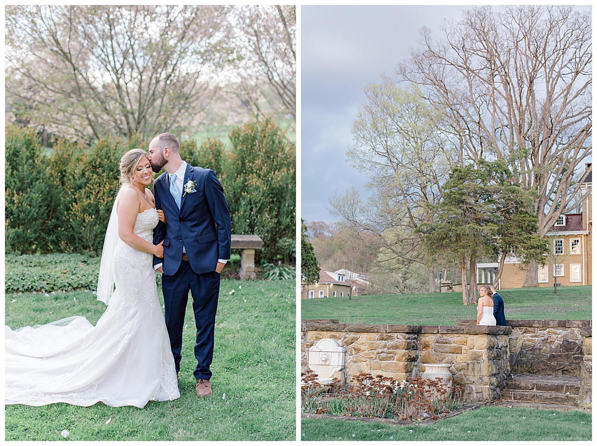Sunset portraits in Columbus, Ohio during wedding on an estate photographed by Ashleigh Grzybowski