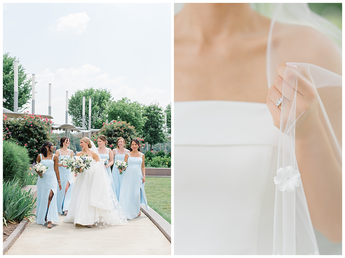 Bridesmaids pictures at Smale Riverfront Park in Cincinnati, Ohio at Anderson Pavilion wedding