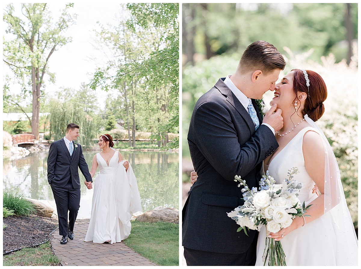 Bride and groom pictures at Swan Lake wedding photographed by Ashleigh Grzybowski